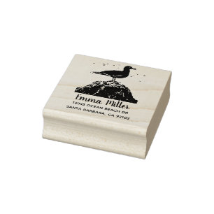 Tampons Encreurs Seagull Nom personnalisé Retour Adresse Wood Art