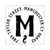 Tampons Encreurs Seahorse Monogramme Adresse de retour (Impression)