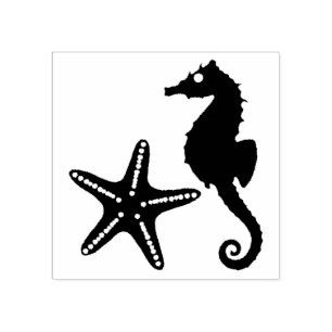 Tampons Encreurs Seahorse & Star Fish Silhouette