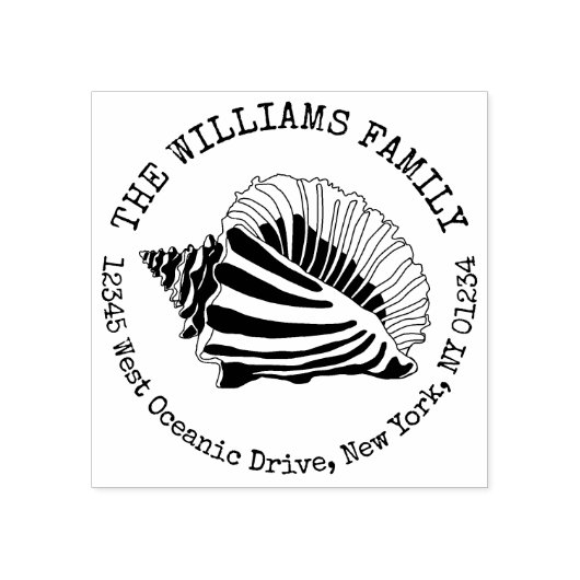 Tampons Encreurs Seashell Coastal Créez Votre Propre Adresse De Ret (Impression)