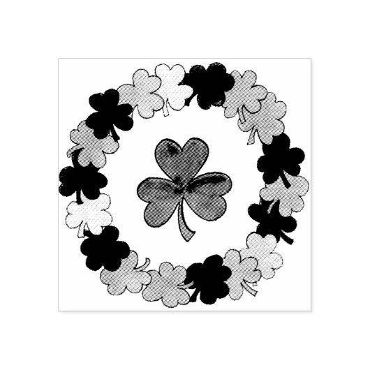 Tampons Encreurs Shamrock Clover Wreath Saint Patrick's Day Timbre (Impression)
