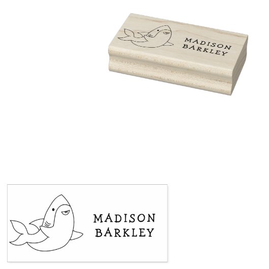 Tampons Encreurs Shark Kid's Cute Kawaii Nom Timbre en caoutchouc (Tamponné)