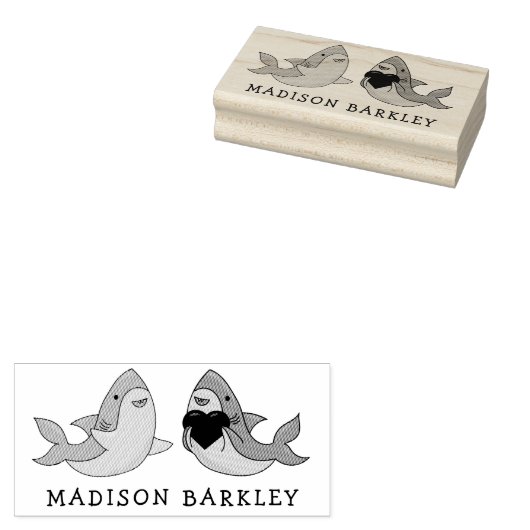 Tampons Encreurs Shark Kid's Cute Kawaii Nom Timbre en caoutchouc (Tamponné)