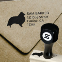 Shetland Sheepdog Silhouette Adresse de retour