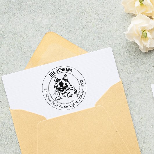 Tampons Encreurs Siamese Cat Adresse de retour