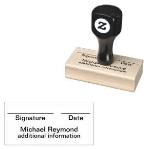 Tampons Encreurs Signature, date et nom d'impression