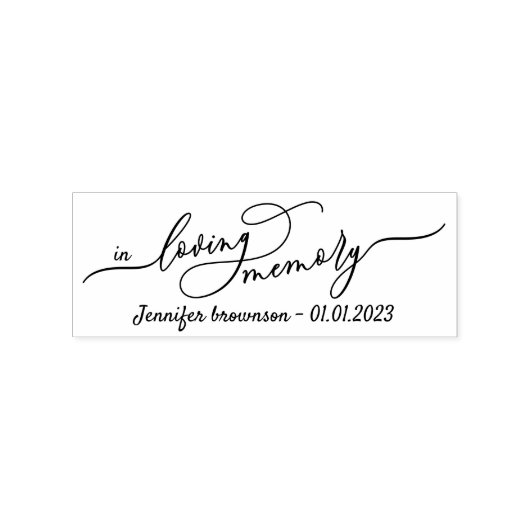 Tampons Encreurs Signature de script Simple En mémoire d'amour (Impression)