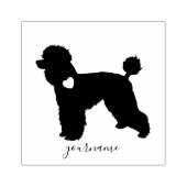 Tampons Encreurs Silhouette de chien de caniche avec le coeur sur l (Impression)