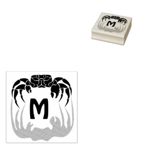 Tampons Encreurs Silhouette de crabe fantôme Casant un monogramme d