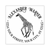 Tampons Encreurs Silhouette de Giraffe tachetée Nom Adresse de reto (Impression)