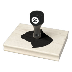 Tampons Encreurs Silhouette de tête de Bulldog, 4" x 5" Timbre en c