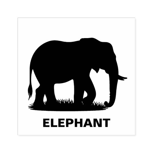 Tampons Encreurs Silhouette d'éléphant personnalisée (Impression)
