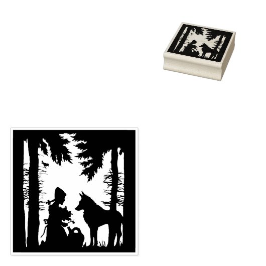 Tampons Encreurs Silhouette équitation Hood Trees Forêt Wolf (Tamponné)