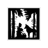 Tampons Encreurs Silhouette équitation Hood Trees Forêt Wolf (Impression)