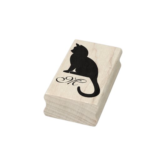 Tampons Encreurs Silhouette et monogramme de chaton - Timbre en cao (Tampon)