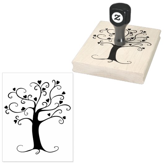 Tampons Encreurs Silhouettes d'arbre cardiaque, Timbre en caoutchou (Tamponné)