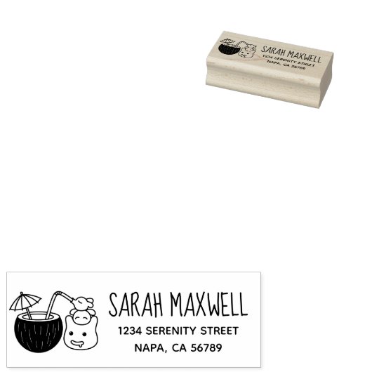 Tampons Encreurs Silly Blob Creatures Coconut Drink Adresse de reto (Tamponné)