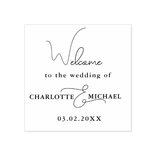 Tampons Encreurs Simpel, minimal, écriture manuscrite "Bienvenue" (Impression)