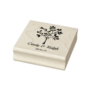 Tampons Encreurs Simple and Elegant Tree with Roses and Leaves
