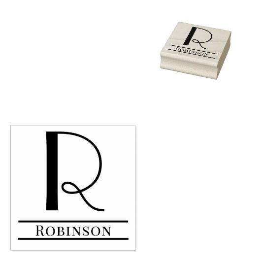 Tampons Encreurs Simple Bold unique Nom initial du monogramme #7 (Tamponné)