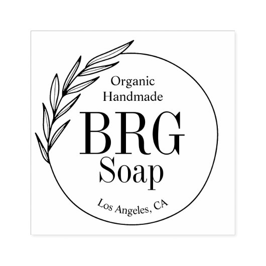 Tampons Encreurs Simple Botanographie Monogramme Bio Soap Fabriqué (Impression)