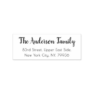 Tampons Encreurs Simple Calligraphie Script Famille Adresse de reto