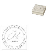 Tampons Encreurs Simple Chic Rond Adresse De Retour En Caoutchouc (Tamponné)