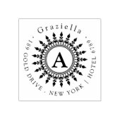 Tampons Encreurs Simple Classic Circle Monogramme Adresse de retour (Impression)