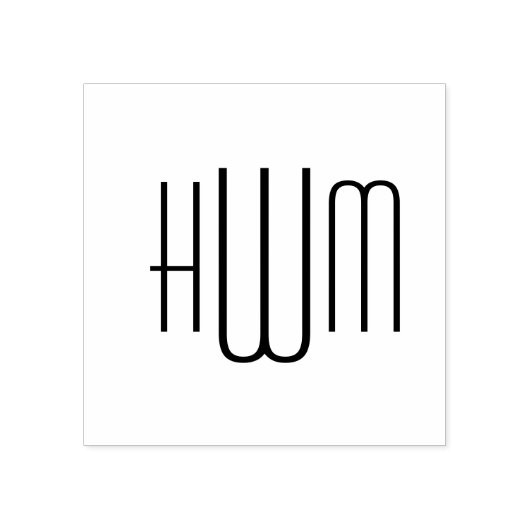 Tampons Encreurs Simple Élégant 3 Lettre initiale Monogramme #9HV (Impression)