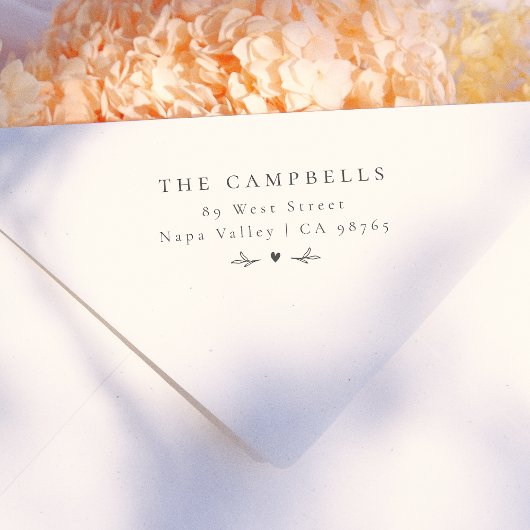 Tampons Encreurs Simple élégant Coeur Botanique Nom et adresse