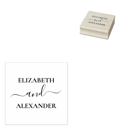 Tampons Encreurs Simple Elegant Couple's Names Mariage (Tamponné)