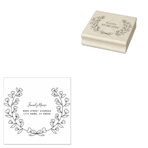 Tampons Encreurs Simple Floral Adresse de retour en caoutchouc Timb