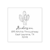 Tampons Encreurs Simple Hand-drawn Cactus Script Return Address (Impression)