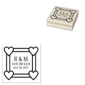 Tampons Encreurs Simple Heart Border Save the Date Wedding (Tamponné)