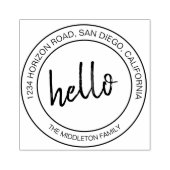 Tampons Encreurs Simple Hello Message Famille Moderne (Impression)