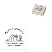 Tampons Encreurs Simple House Illustration Arch Adresse 4 (Tamponné)