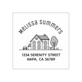 Tampons Encreurs Simple House Illustration Arch Adresse 4 (Impression)