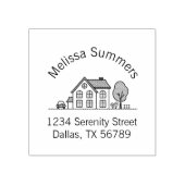 Tampons Encreurs Simple House Illustration Arch Adresse 4 (Impression)