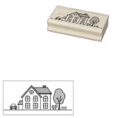 Tampons Encreurs Simple House Line Art (Tamponné)