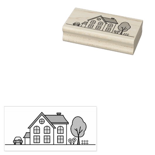 Tampons Encreurs Simple House Line Art (Tamponné)