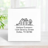 Tampons Encreurs Simple House Line Art Adresse 4