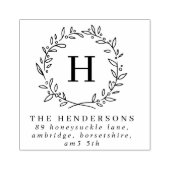 Tampons Encreurs Simple Laurel Wreath Family Monogramme Adresse (Impression)