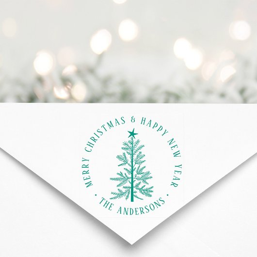 Tampons Encreurs Simple Merry Christmas & Happy New Year Round