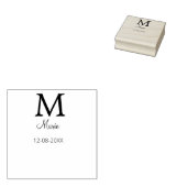 Tampons Encreurs simple minimum ajouter nom monogramme violet vert  (Tamponné)