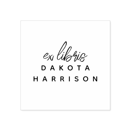 Tampons Encreurs Simple Modern Custom Name Script Ex Libris (Impression)