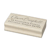 Tampons Encreurs Simple Modern Elegant Script Nom Adresse de retour (Tampon)