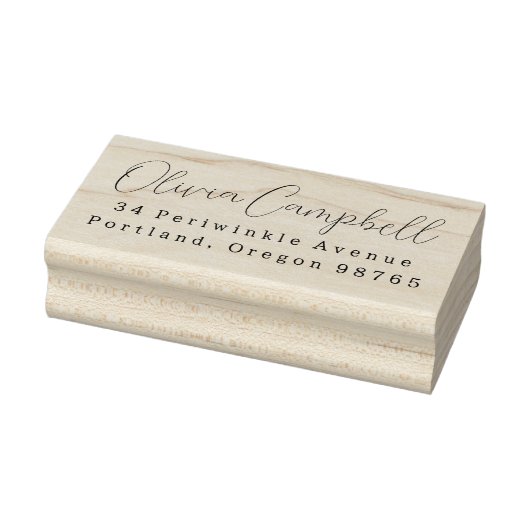 Tampons Encreurs Simple Modern Elegant Script Nom Adresse de retour (Tampon)