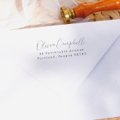 Tampons Encreurs Simple Modern Elegant Script Nom Adresse de retour