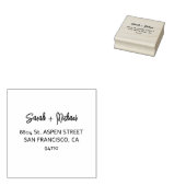 Tampons Encreurs Simple Modern Script Couples Names Return Address  (Tamponné)