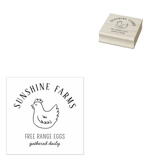 Tampons Encreurs Simple Moderne Hen Farm Oeufs frais Vert (Tamponné)